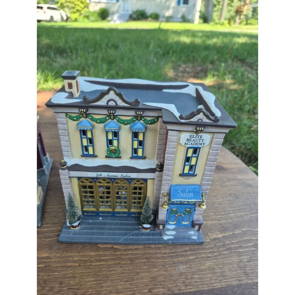 Department 56 Christmas Village Lot of 4 Ritz Pub Dance School 5th Ave Salon